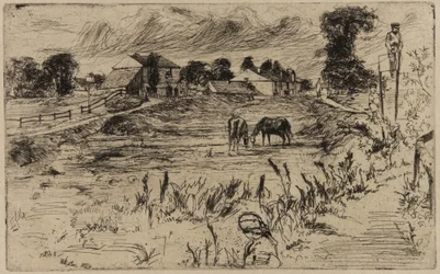 Paisaje con caballos