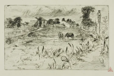 Paisaje con caballos