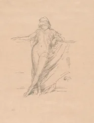 Pequeña figura drapeada, inclinada