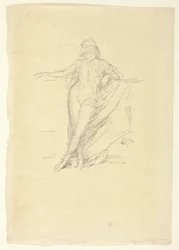 Pequeña figura vestida, inclinada