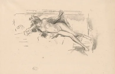 Modelo desnudo, reclinado