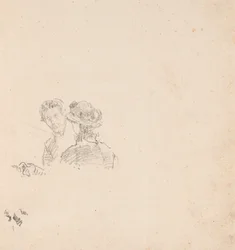 Boceto: Autorretrato con la Srta. R. Birnie Philip