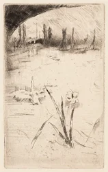 Boceto según "Swan and Iris" de Cecil Lawson