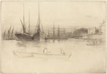 Barcos de vapor frente a la Torre de Londres
