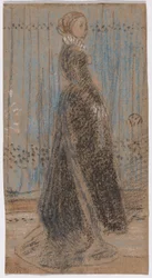Estudio para "Arreglo en negro, nº 2: Retrato de Mrs. Louis Huth" (anverso); Estudio para "Sinfonía en color carne y rosa: Retrato de la Sra. Frances Leyland" (verso)