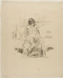 Figura drapeada, sentada