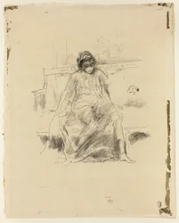 La figura drapeada, sentada