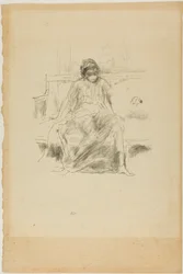 La figura drapeada, sentada
