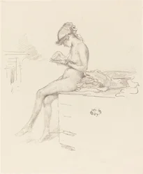 La Pequeña Modelo Desnuda, Leyendo