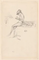 La pequeña modelo desnuda, leyendo