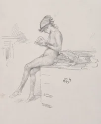 La pequeña modelo desnuda leyendo