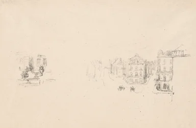 Dos bocetos de prueba: A. Grand Rue, Dieppe; B. Un interior
