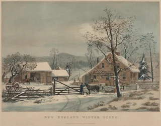 Escena de invierno en Nueva Inglaterra, 1861