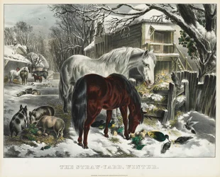 Patio de paja, invierno, 1800s