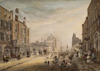Vista hacia Hanover Square mostrando Holles Street, Londres