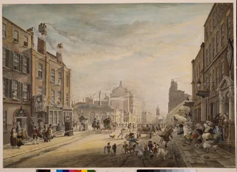 Vista hacia Hanover Square mostrando Holles Street, Londres, 1773-1791