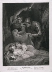 El rey Ricardo III: acto IV, escena III El asesinato de los príncipes en la Torre, publicado en 1790.