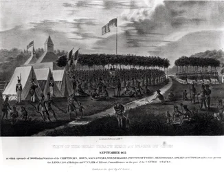 Vista del Gran Tratado celebrado en Prairie du Chien, Wisconsin, septiembre de 1825, de 