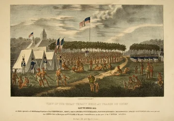 Vista del Gran Tratado Celebrado en Prarie du Chien, Septiembre 1825