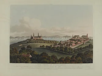Dinamarca 1807: El asedio de Copenhague, grabado por Robert Pollard (1792-1867) y Joseph Constantine Stadler (1780-1812) publicado en 1807