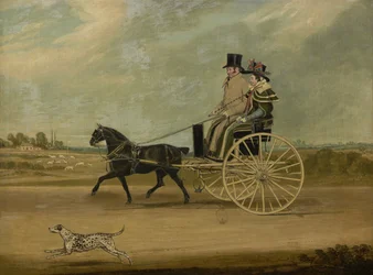 Pulgarcito con Peter Brown y su esposa en un carruaje