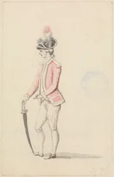 Oficial con escarapela y espada