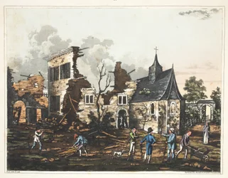 Castillo de Hougoumont: Una vista del interior reducido a un montón de ruinas