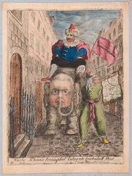 Entrada Triunfal de Carlo Khan en Leadenhall Street, pub. 1783