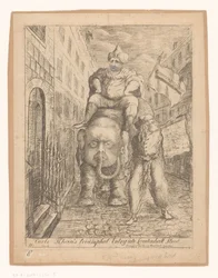 Spotprent de Charles Fox Entrada triunfal de Carlo Khan en Leadenhall Street (título sobre el objeto)
