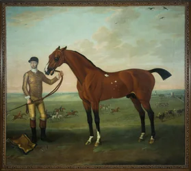 Flying Childers con un mozo en Newmarket Heath, c.1722-25