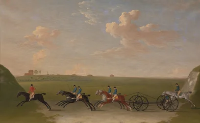 El partido de Chaise en Newmarket Heath el miércoles 29 de agosto de 1750