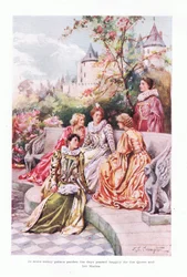 En algún jardín soleado del palacio, los días pasaban felices para la reina y sus ayudantes