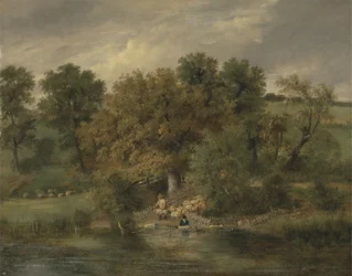 Lavado de Ovejas en Postwick Grove, Norwich, c.1822