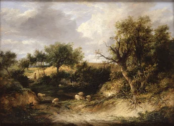 Paisaje arbolado (óleo sobre lienzo)