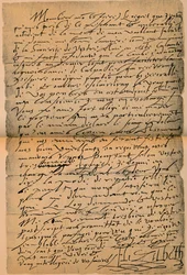 Carta de la Reina Isabel I 1533-1603 al Rey Jacobo VI 1566-1625