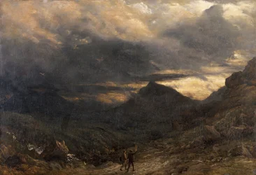 Vista de Snowdon (óleo sobre tabla)