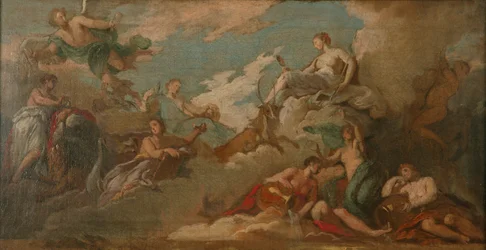 Tiempo, prudencia y vigilancia, c.1716 (óleo sobre lienzo)