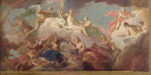 El tiempo, la verdad y la justicia, c.1716 (óleo sobre lienzo)