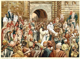 Jesús resucitando al hijo de la viuda en Naín, c1890