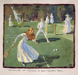 Un juego de tenis en Battersea Park
