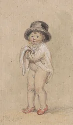 A Little Boy with Red Shoes (Niño con zapatos rojos y sombrero de copa)