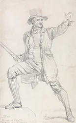 Estudio para el personaje central del cuadro de Ward "El ladrón de ciervos"