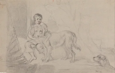 Un joven con perros