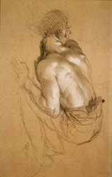 Hombre agachado, estudio para 