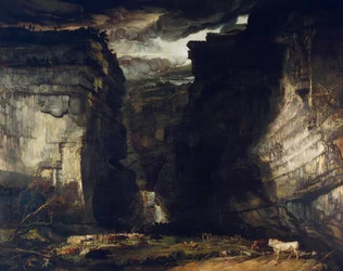 Gordale Scar (Vista de Gordale, en la Mansión de East Malham en Craven, Yorkshire, propiedad de Lord Ribblesdale)