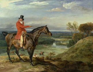 John Levett Cazando en Wychnor, Staffordshire [título alternativo: Theophilus Levett y un cazador favorito)