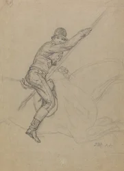 Sir Charles Blunt cazando el jabalí y escapando del tigre: un estudio para una serie de cuatro pinturas hechas en 1815