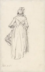 Mujer de pie, vista desde atrás