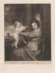 Retrato de Caroline Spencer con su hija Caroline