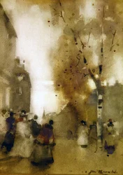 Escena Callejera con Figuras